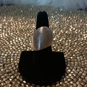 Silver ring with textured surface